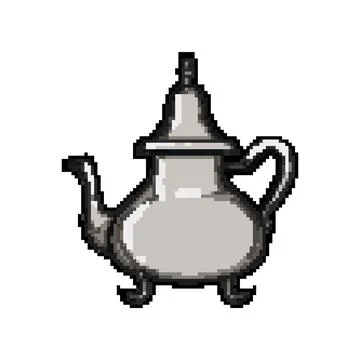 Kuwait arabic tea pot pixel art vector illustration Stock Illustration