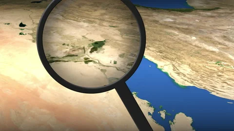Kuwait City being found on the map, 3d rendering Stock Footage 134574439