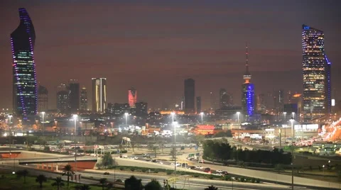 Kuwait City at night Vidéo 45683180