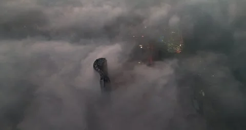 Kuwait City real time video for cloudscape with urban building up the cloud Stock Footage 266979982