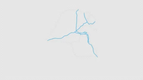 Kuwait Country Line Map Self Drawing Animated Overlay, Alpha 4K Stock Footage 340290100