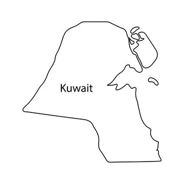 Kuwait country map Stock Illustration