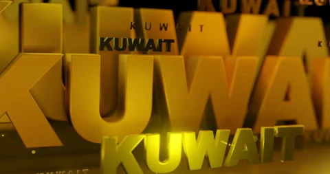 KUWAIT Country Name 3D TEXT,  KUWAITI Typography Background Arts  (3D Rendered A 스톡 동영상 170247480