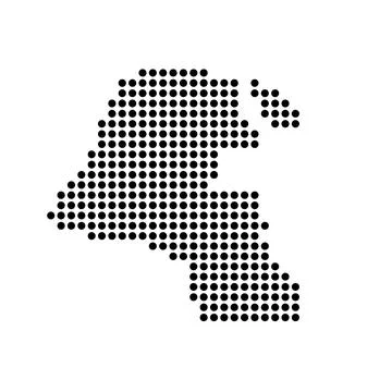 Kuwait dotted vector map Stock Illustration
