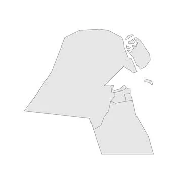 Kuwait editable vector political map EPS Stock Illustration