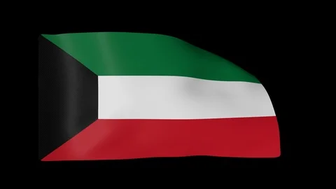 Kuwait Flag with Alpha Channel 库存影片 87550703