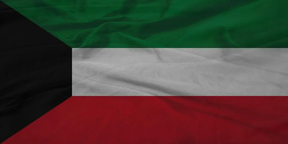 Kuwait    Flag breeze flutter texture Stock Photos