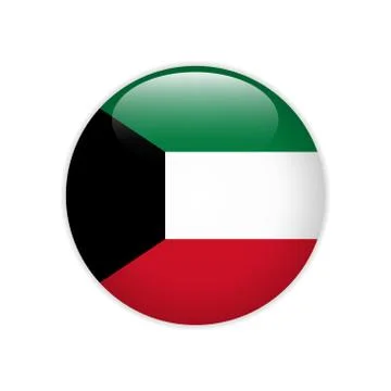 Kuwait flag on button Stock Illustration