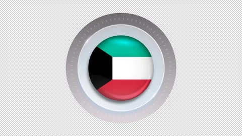 Kuwait Flag Circular Icon Animation Seamless Loop 4K Vídeos de archivo 334181621