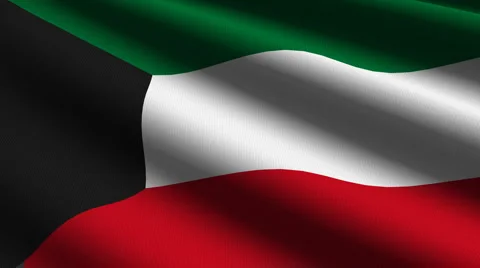 Kuwait flag close up Stock Footage 936063
