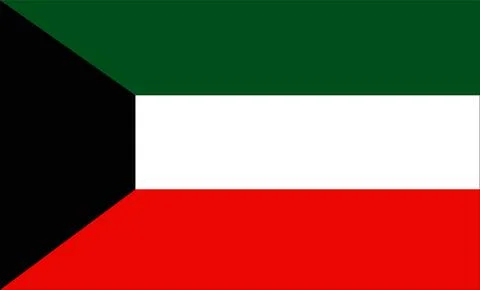Kuwait Flag Design Stock Illustration