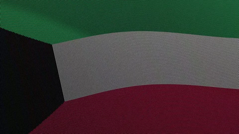 Kuwait Flag Digital Particle Waving Seamless Loop Animation on Black Backgrou Stock Footage 339302956