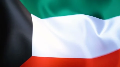 Kuwait Flag Flapping Stock Footage 118967397