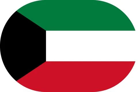 Kuwait flag in flat oval design Stock Illustration