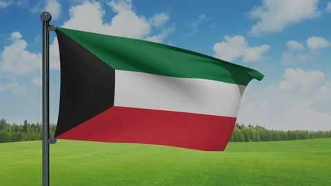 Kuwait Flag Stock Footage 153254307