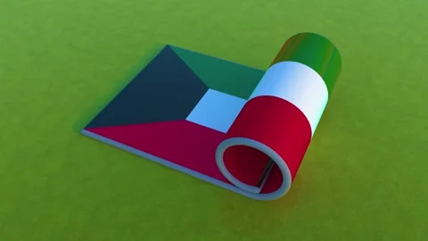 Kuwait Flag Stock-Footage 258998771