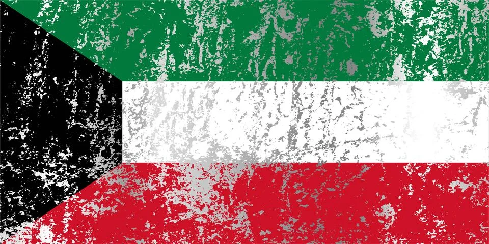 Kuwait flag with grunge effect. Stock Illustration