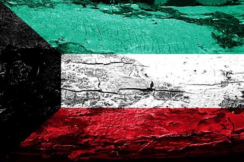 Kuwait flag with grunge texture Stock Illustration