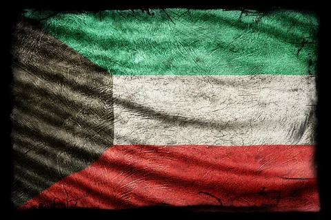 Kuwait Flag, Grunge Texture Stock Illustration