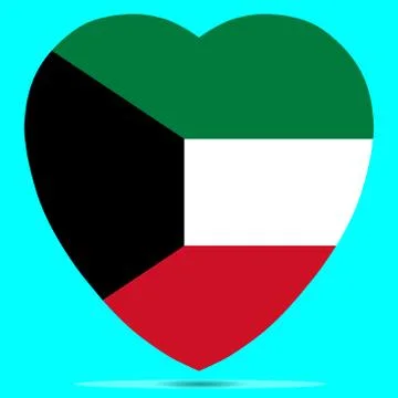 Kuwait Flag In Heart Shape Vector illustration Eps 10 Illustrazione stock