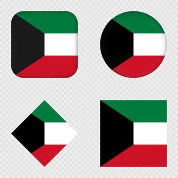 Kuwait Flag Icons Pack. Vector illustration. Stock Illustration