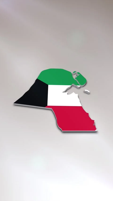 Kuwait Flag on Map Stock Footage 278173677