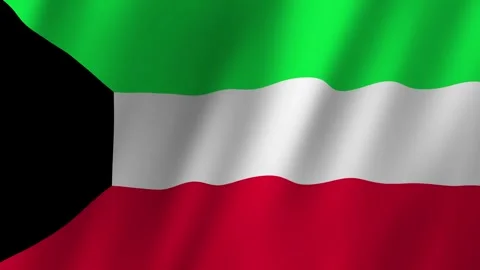 Kuwait Flag. National 3d Kuwait flag waving. Flag of Kuwait footage video waving 스톡 동영상 252531815