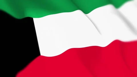 Kuwait Flag Seamless Loop 4k 60fps on Sky Background Stock Footage 340343614