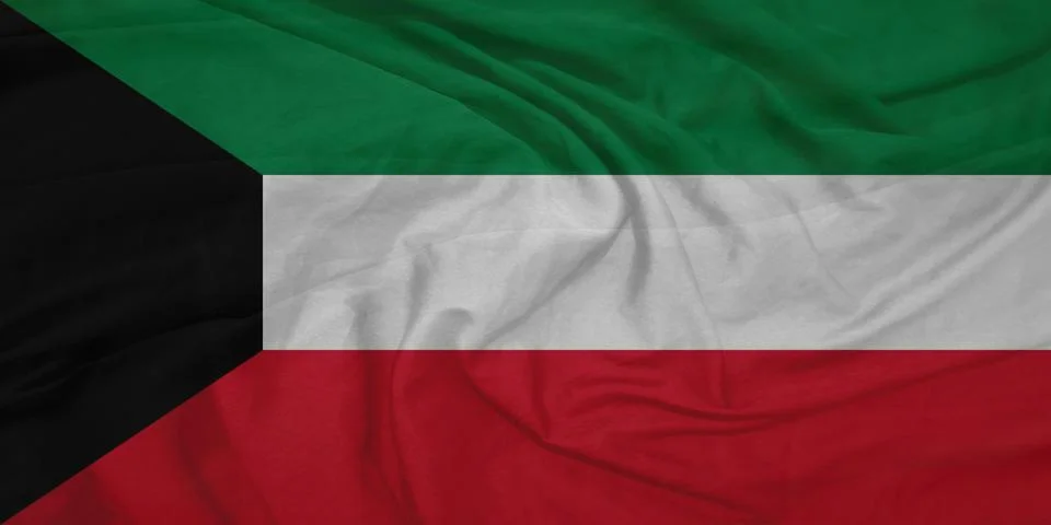 Kuwait   Flag surface wave texture Stock Photos