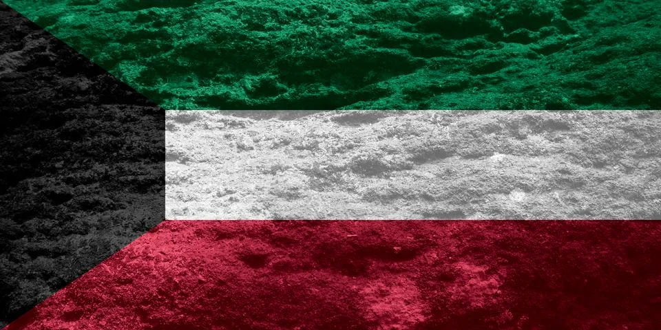 Kuwait flag texture as the background Stock Photos