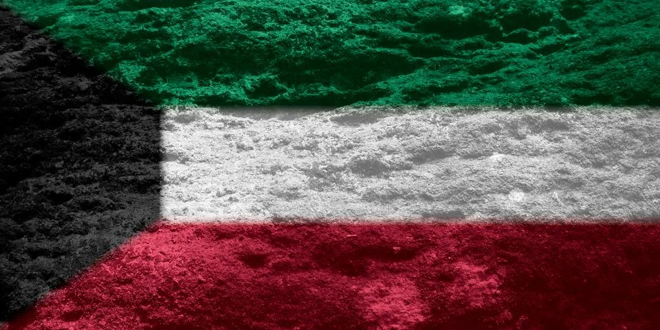 Kuwait flag texture as the background Stock Photos