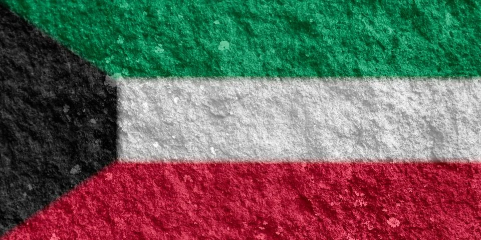Kuwait flag texture as the background Stock Photos