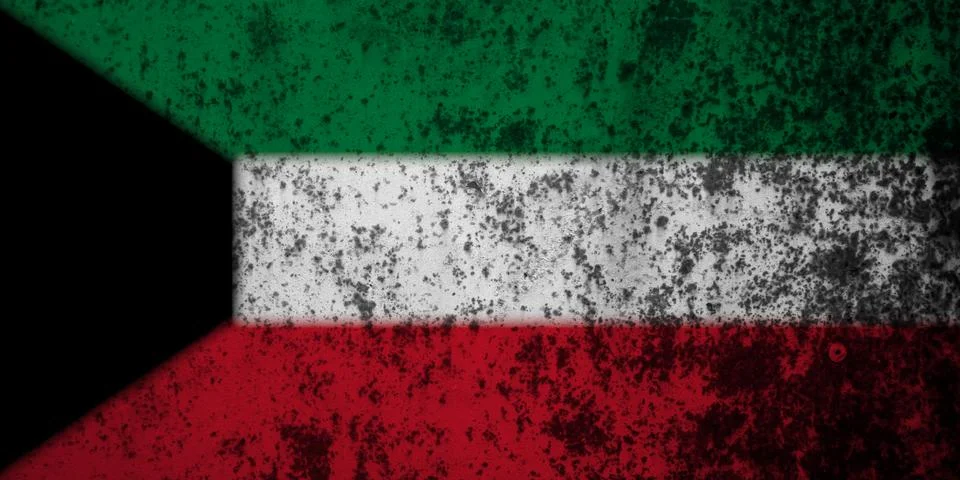 Kuwait flag texture as the background Stock Photos
