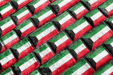 Kuwait Flag Urban Grunge Pattern イラスト素材