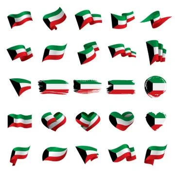 Kuwait flag, vector illustration Stockillustratie
