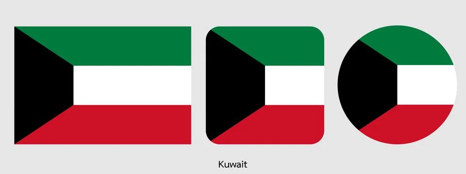 Kuwait flag, vector illustration Stock Illustration