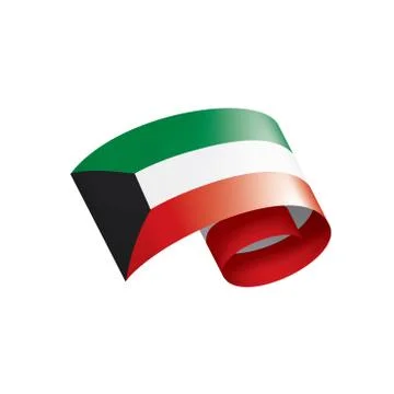 Kuwait flag, vector illustration on a white background Stockillustratie