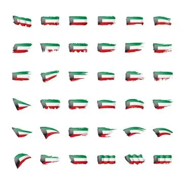 Kuwait flag, vector illustration on a white background. Stock Illustration