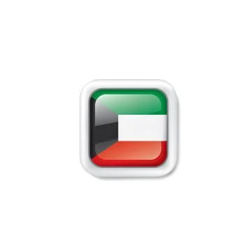 Kuwait flag, vector illustration on a white background Stockillustratie