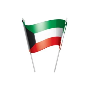 Kuwait flag, vector illustration on a white background Stockillustratie