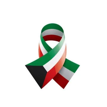 Kuwait flag, vector illustration on a white background Stockillustratie