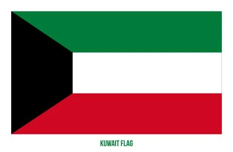 Kuwait Flag Vector Illustration on White Background. Kuwait National Flag. Stock Illustration