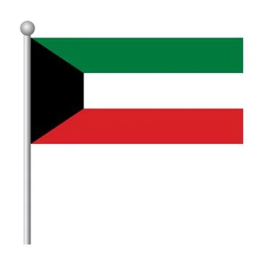 Kuwait flag vector template background realistic copy Stock Illustration