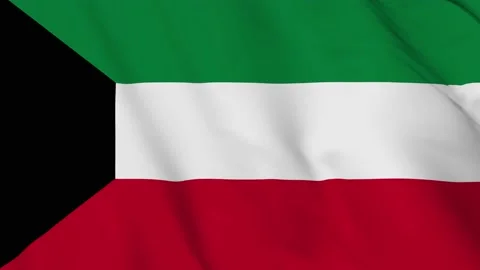 Kuwait flag waving 3D animation. Kuwait flag waving in the wind. seamless loop. Stock Footage 131291185