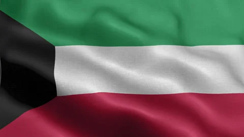 Kuwait Flag Waving Animation | Realistic 3D National Flag Loop 4K Stock Footage 344822591