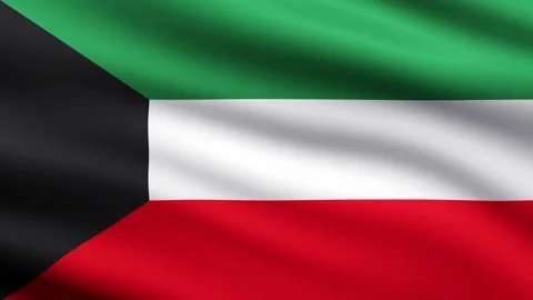 Kuwait flag waving full screen background animation Stock Footage 267138176