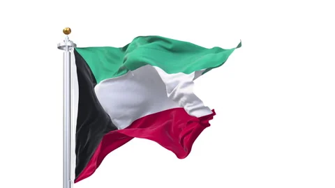 Kuwait flag waving looping with transparent background. Video stock 319427450