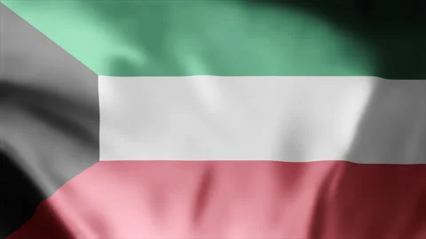 Kuwait flag waving seamless loop animation footage 4k Stock Footage 255750154