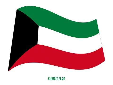 Kuwait Flag Waving Vector Illustration on White Background. Kuwait National Flag Stock Illustration