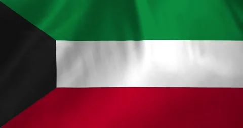 Kuwait flag waving with the wind background loop video animation Video stock 327172258